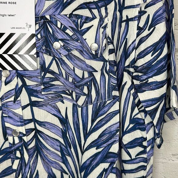 Sandrine Rose Free People Hawaiian Style Bali Snap Short Sleeve size small - Picture 3 of 6